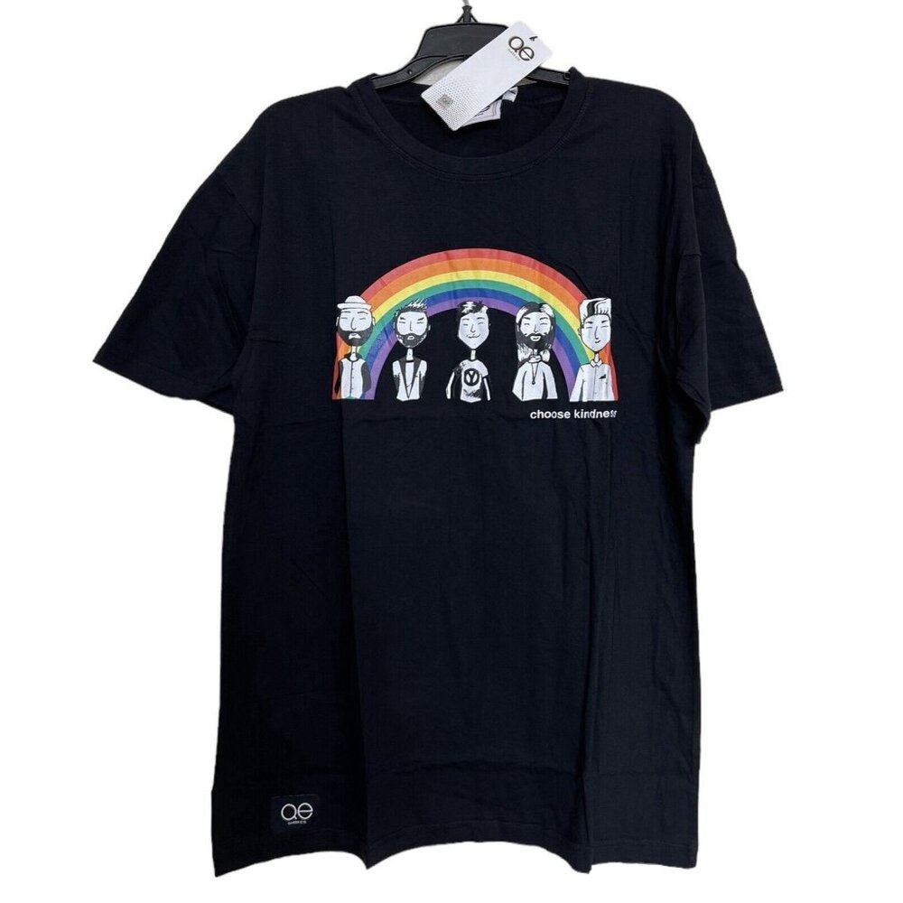 Queer Eye T Shirt Size Large L Unisex “Choose Kindness” Rainbow Gay Pride Black